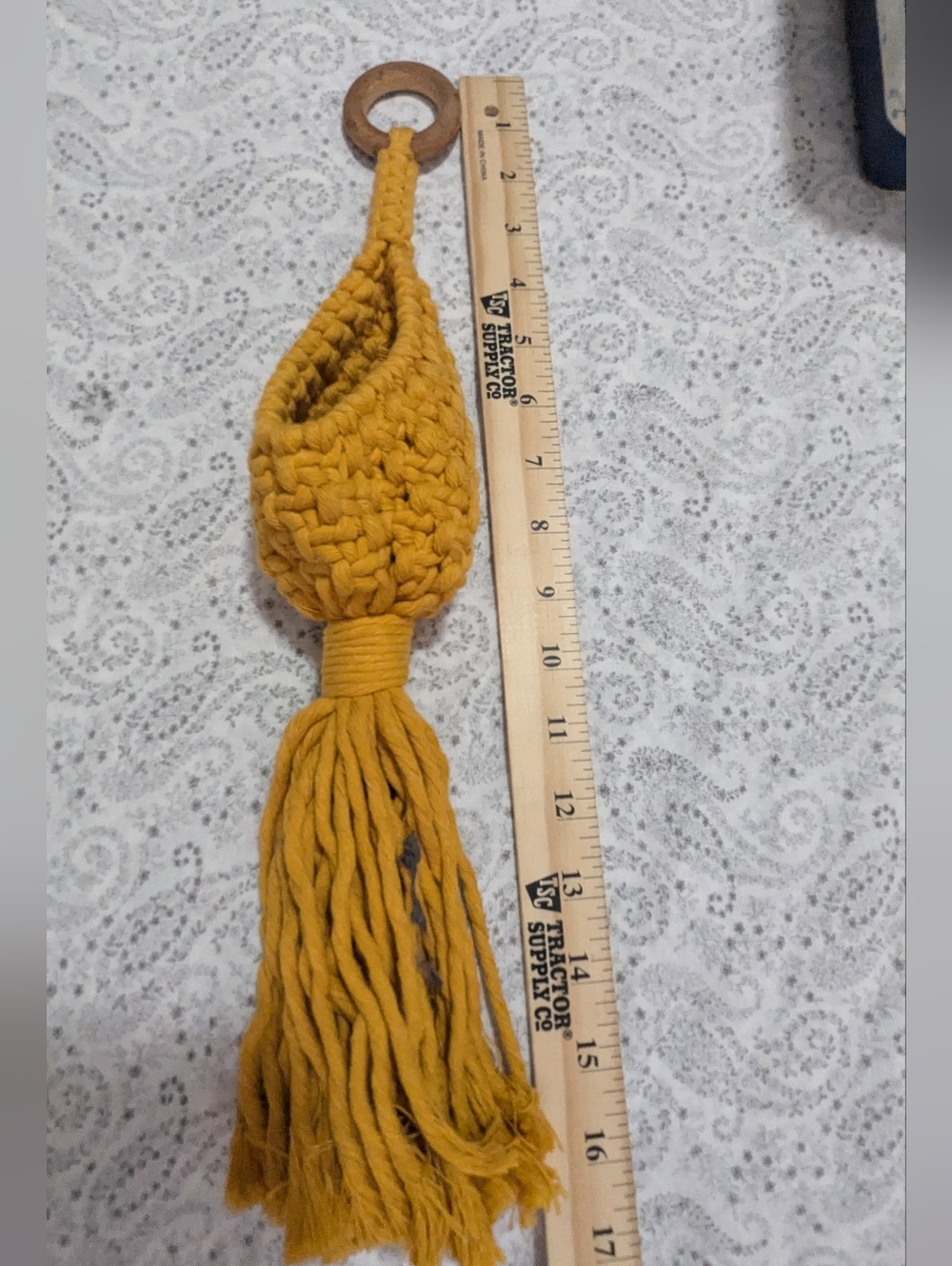 Handmade Macrame pod hanger • basket • storage • plant hanger • mustard decor